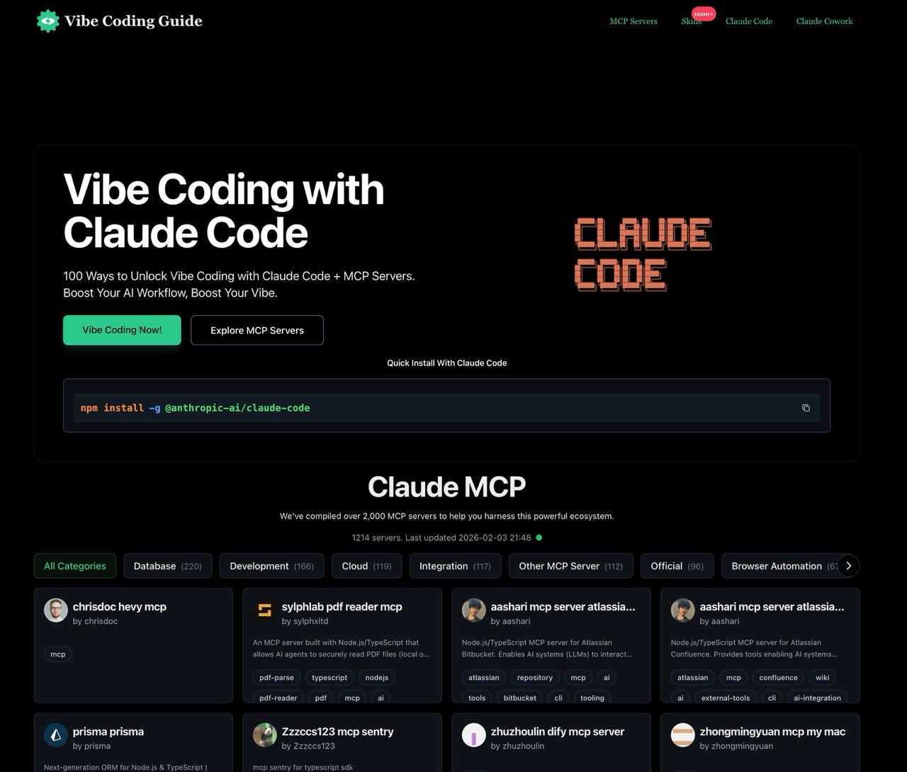 Claude Code official homepage preview